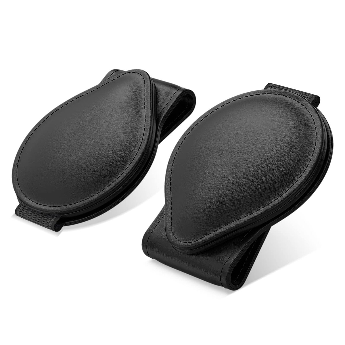 Dailygoods- Zonnebrilhouder Magnetisch - 2-Pak PU-Leer - Brillenhouder Auto - Vizier-Accessoires - Geschikt voor Alle Automodellen - Zwart