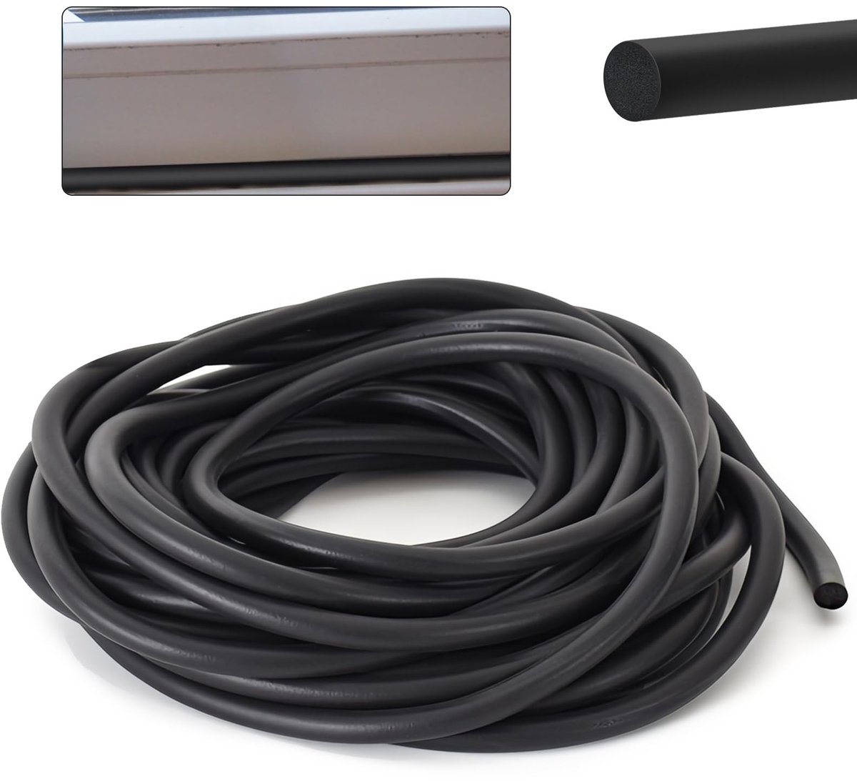 Dailygoods- Voegenafdichtsnoer 5 meter - Ø 5 mm Afdichtschuim - Rond Koord - EPDM Afdichtsnoer - Voegenvulprofiel - Naadafdichting Deuren/Ramen