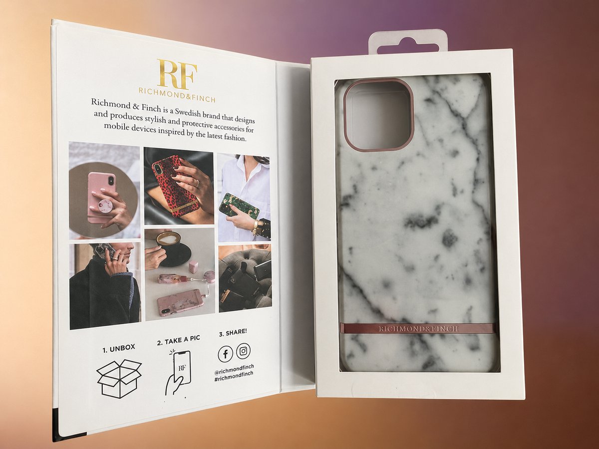 Richmond & Finch White Marble marmer hoesje voor iPhone 12 Pro Max - wit