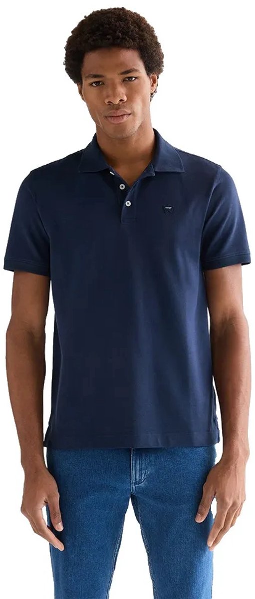 Wrangler 112377978 Korte Mouw Poloshirt L Man Blauw