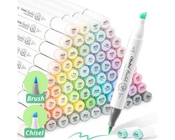 Ohuhu - Honolulu Brush & Chisel - Alcohol Art Markers - 96 Pastel kleuren – Sweetness & Blossoming