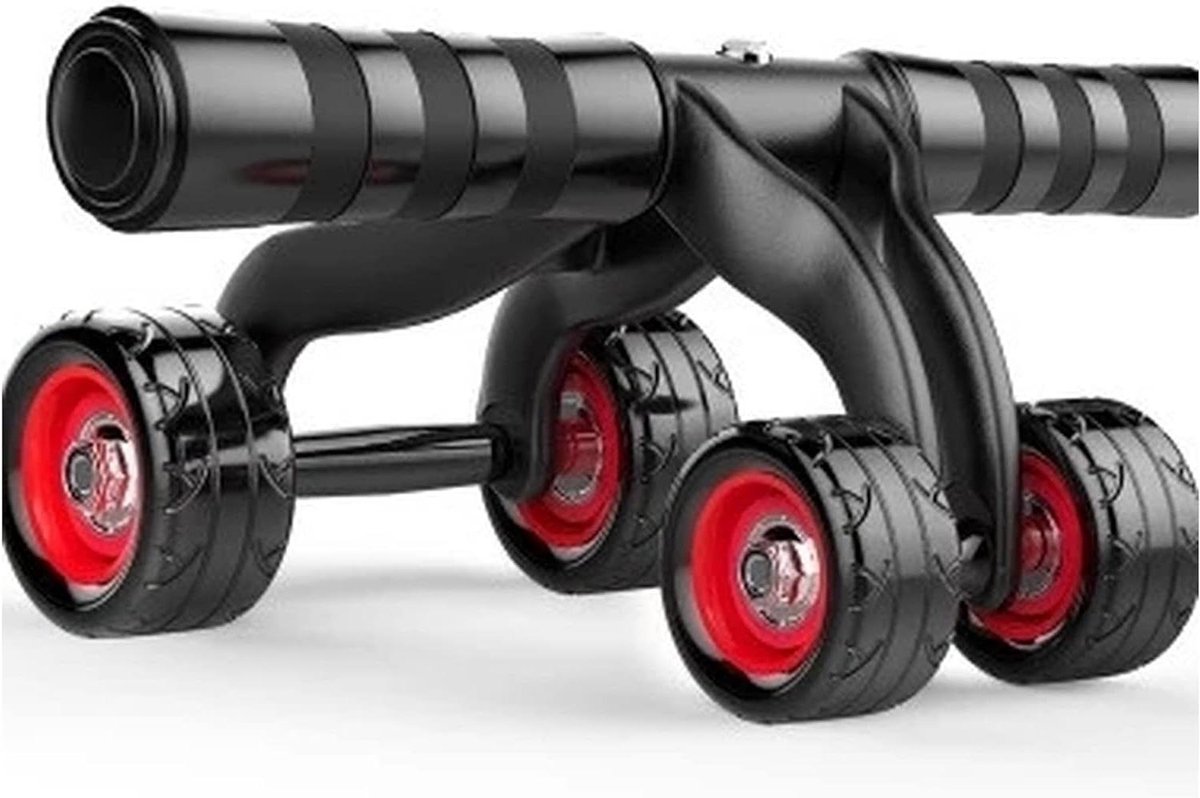 Buikspierroller - Core Trainer - Thuis Trainen - Stabiele Vierwiel - 1000 Gram - Zwart