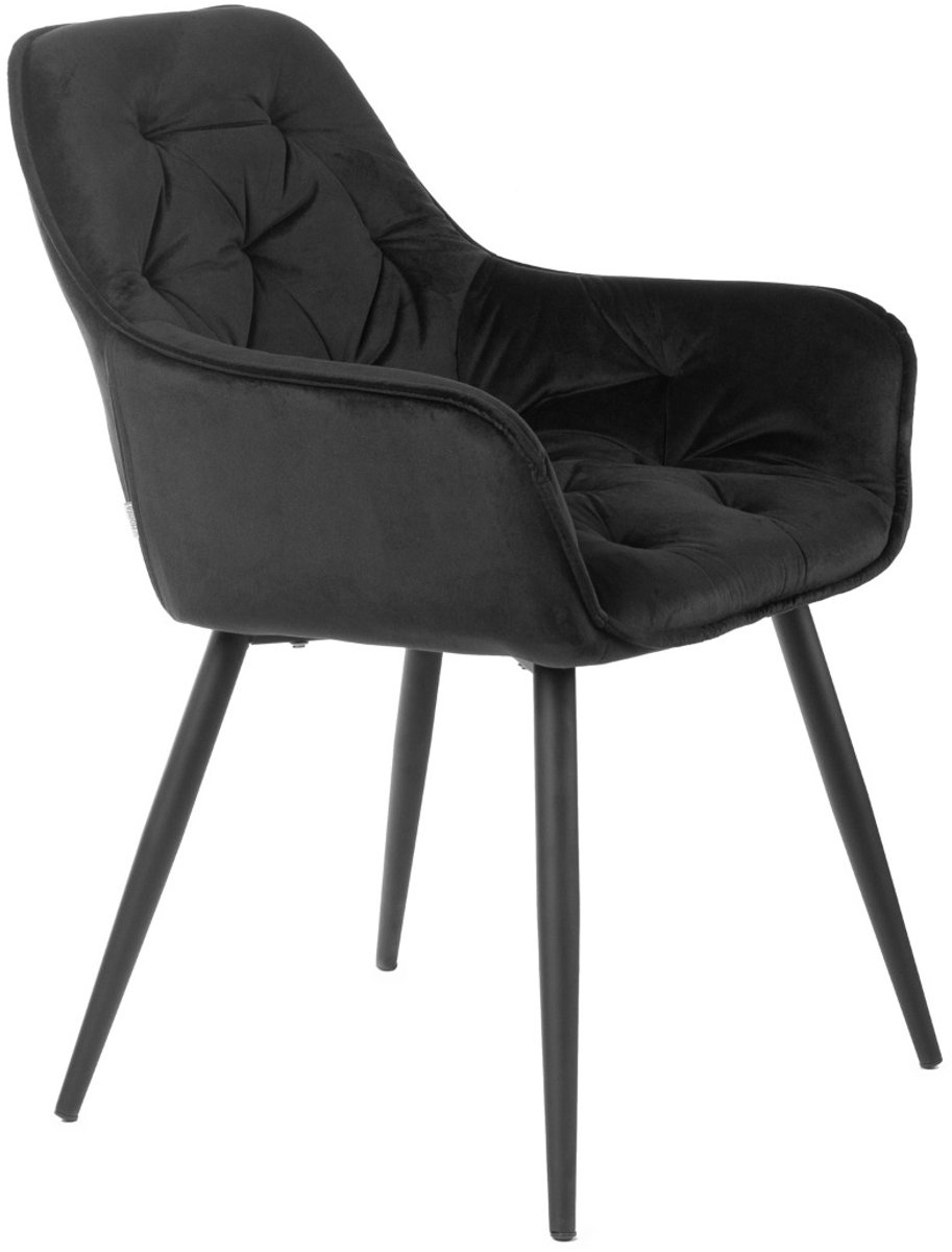 HOMLA Chair - CHERRY - velour black - 57x63x84 cm