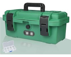 Gereedschapskist Opbergkoffer - Plastic Organizer - Huis en Auto - Verwijderbare Lade - 40 cm - Zwart Groen