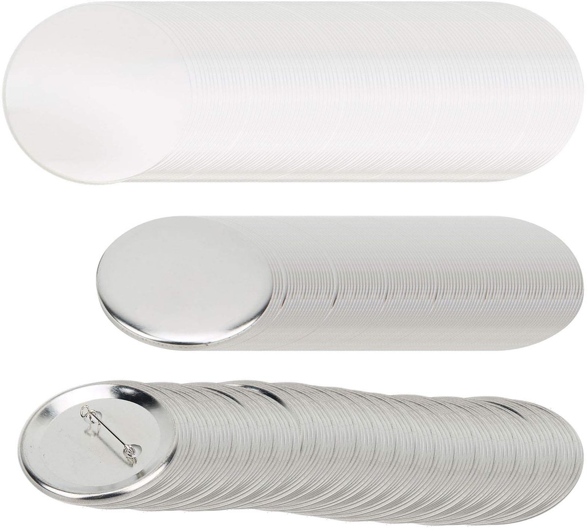 Dailygoods- Badge Maken Set - 56 mm Knoppen - 100 Sets Tinnen Onderdelen - Badge Maken Materialen - Duurzaam - Lichtgewicht - Knopbadge