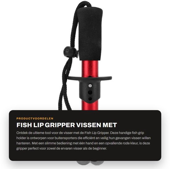 Dailygoods - Fish Lip Gripper - Vissen met één hand - Antioxidatie en corrosiebestendig - Rood - Fish grip holder - Ideaal voor buitenvissen - Roestvr van Dailygoods — afbeelding 3
