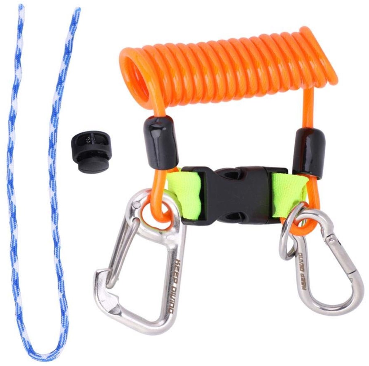 Dailygoods- Duikkoord Anti-verlies - Snelsluiting met Clip - Stalen Karabijnhaak - Veiligheidsnoodgereedschap - 1 Armband - Duurzaam Nylon - Veiligheidskoord