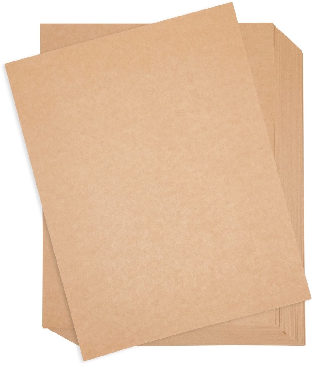 Dailygoods- Briefpapier 96 Vellen - Kraftbruin Papier - A4 Formaat 8,5 x 11 Inch - Geschikt voor Uitnodigingen - Printervriendelijk - Ideaal voor Feestdagen - Schrijfpapier