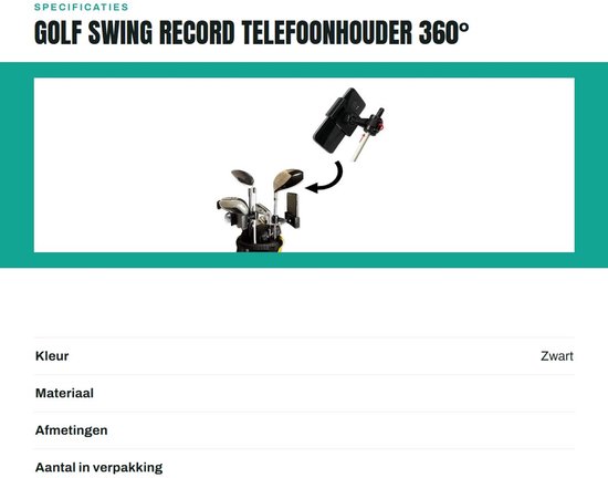 Dailygoods- Telefoonhouder Universeel - 360° Rotatie - Verstelbaar - Telefoonhouder Golf - Telefoonhouder Fiets - Geschikt voor Golfkarren - Smartphonehouder van Dailygoods — afbeelding 3
