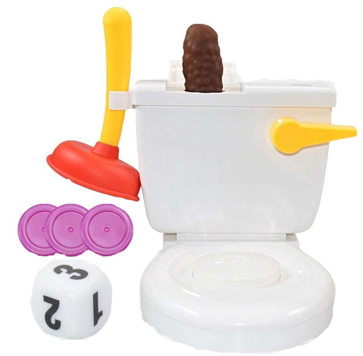 Dailygoods- Spoelspeelgoedset - Grappig Poepspel - Speelgoed voor 2-4 Kinderen - Robuust ABS - Inclusief Toilet/Zuigbel/Vorm/Chips - Veilig voor Kinderen - Toys