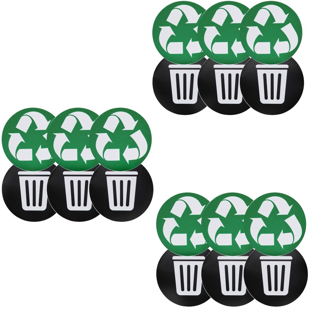 Dailygoods- Prullenbak Sticker Waterdicht - 18 Stuks - Vuilnisemmerstickers - Recyclingstickers - Zelfklevend - PVC Gecoat - Afvalstickers