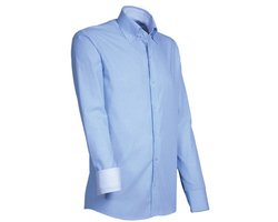 Capraro 911 - 32 overhemd lichtblauw gestreept | Moderne fit | Maat XL