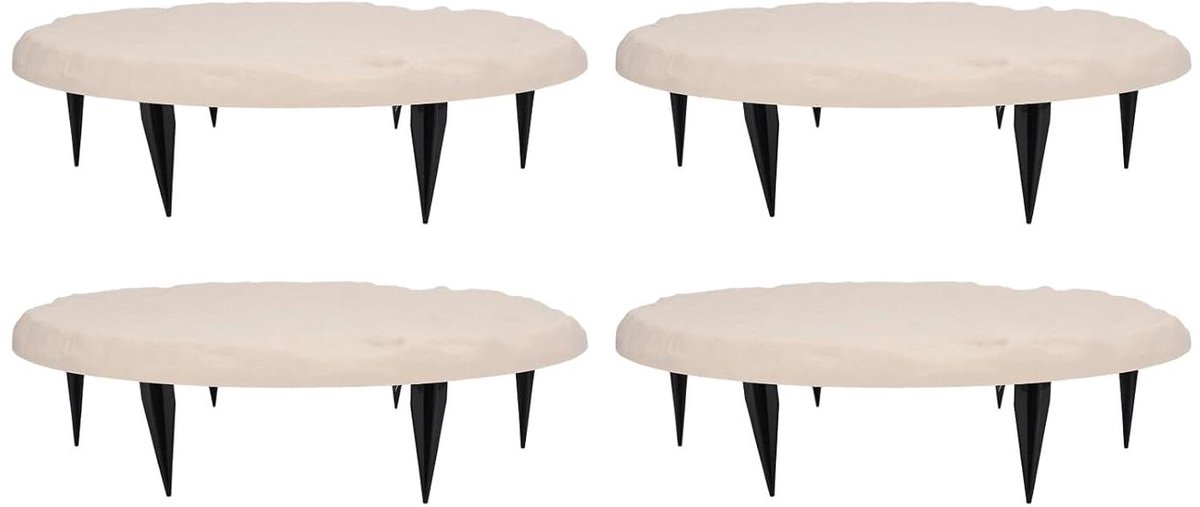 Tuin Stapstenen - Ronde Padstenen - Buitenpad Creëren - Set van Vier - Diameter 40cm - Beige