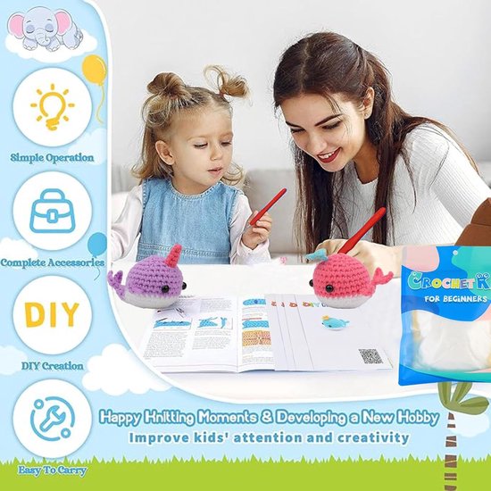 Gehaakte Starterset - Haken voor Beginners - Handwerken Leren - Compleet met Instructies - 28.6 x 25.1 x 9.4 cm — afbeelding 4