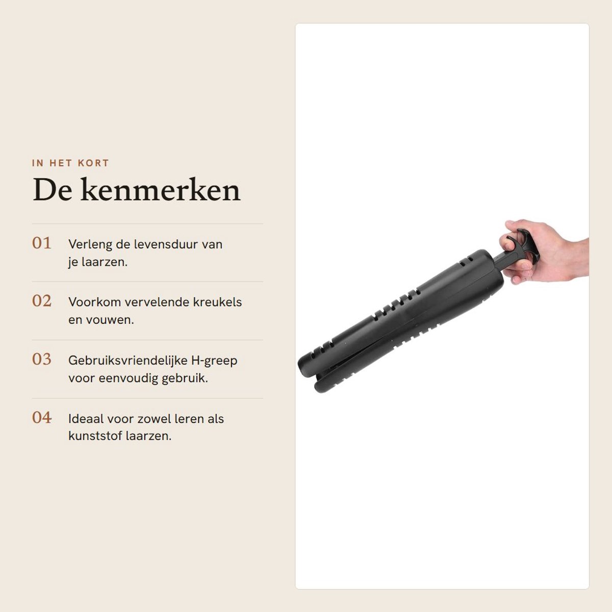 Dailygoods- Laarzenspanners met H-greep - Kunststof - Schoenspanners