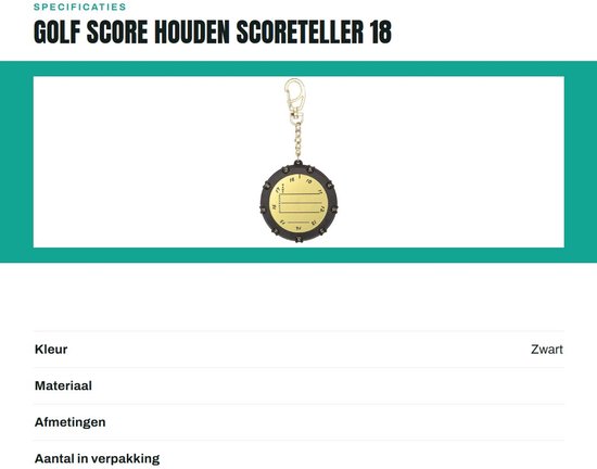 Dailygoods- Golf Scorehouder 18 Holes - Golf Slagenteller - Draagbare Clip - Handige Wielen - Praktisch Gereedschap - Kunststof/Legering - Golf Teller van Dailygoods — afbeelding 4