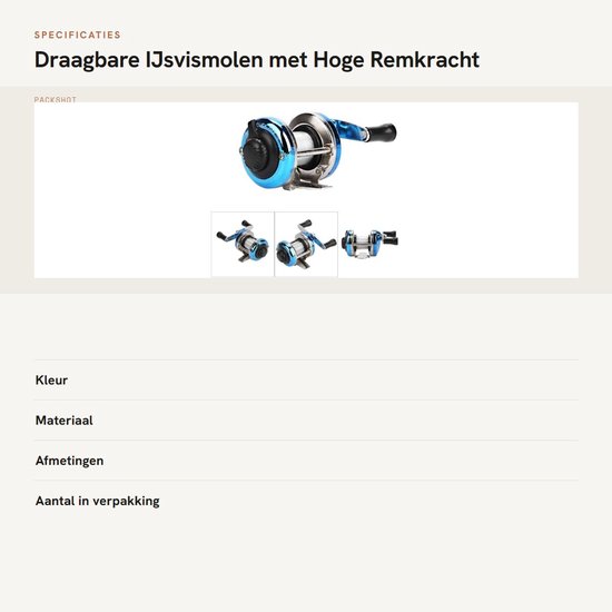 Werpmolen Draagbaar - Vismolen met Draad - Hoge Remkracht - Metaal - 100M Lijncapaciteit - Voor Rivier/Ijsvissen - Visspullen — afbeelding 4
