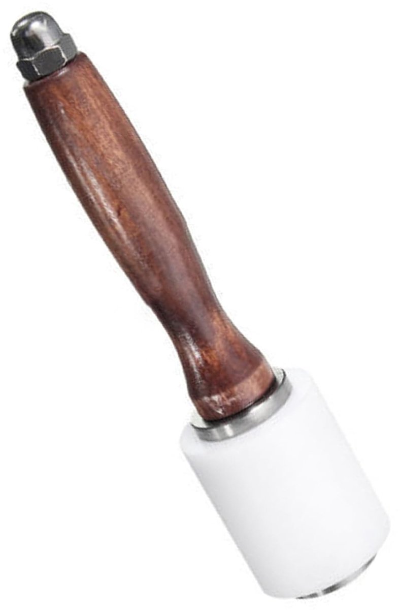 Dailygoods- Lederen Hamer - Massieve Nylon Hamerkop - Houten Handvat - 21 cm Lengte - 385 g Gewicht - Duurzaam en Betrouwbaar