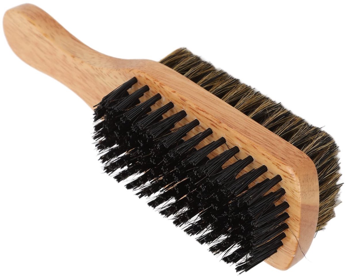 Dailygoods- Baardborstel Dubbelzijdig - Baardkam - Baardverzorging - Houten Handvat - Gematigde Haren - Reinigen en Exfoliëren