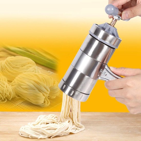 OmGoods - Dailygoody - Pastamachine - Handmatige Pastamaker - Eenvoudig in gebruik - Zilver - Vaatwasserbestendig - Ideaal voor thuis - 5 Bladen van Omgoods — afbeelding 4