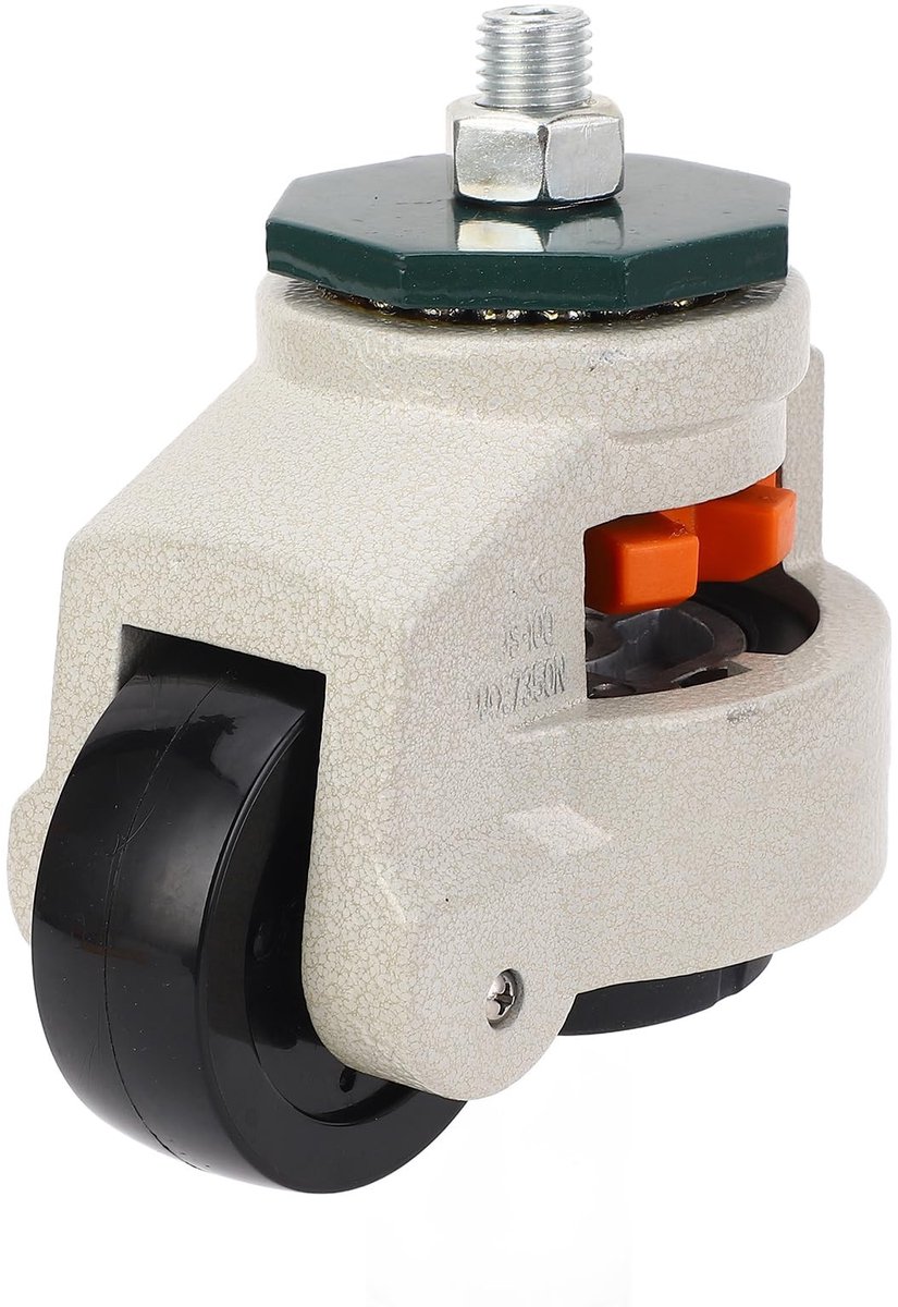 Dailygoods- Zwenkwiel M16 Schroefdraad - Nivellerend - Verstelbare Hoogte - Robuuste Ondersteuning - Draagvermogen tot 2997 KG - Voor Werkbankkast - Meubelwiel