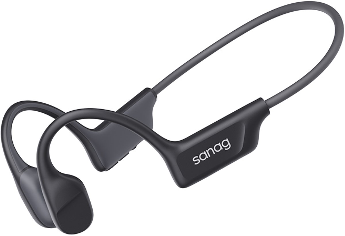 Sanag Bone Conduction Headphones – Sport Koptelefoon – Veilig Fietsen & Hardlopen – 10 Uur Batterij – IPX5 Waterdicht & Open Ear Design – Zwart