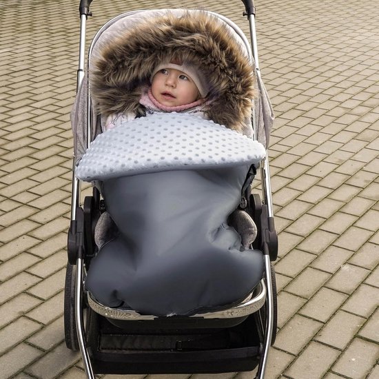 Voetenzak Kinderwagen - Winter Binnenzak - Warmte Buiten - Waterafstotend - 90x45cm - Donkergrijs — afbeelding 2