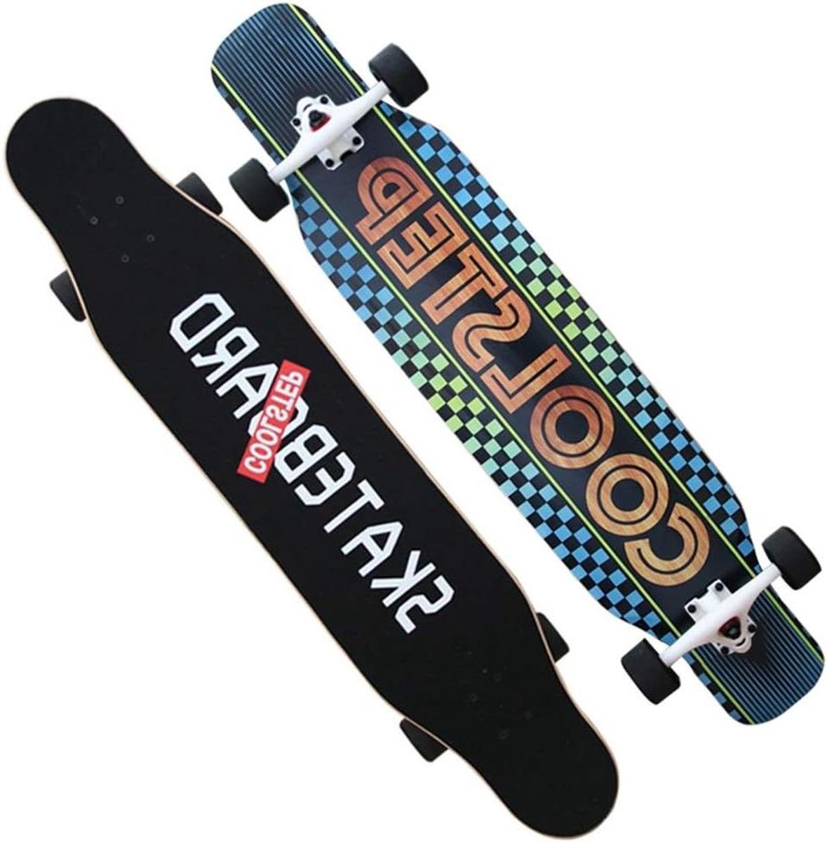 Skateboard dek Compleet 46 Inch Voor Dans Freestyle Cruising Graveren Esdoorn Longboard PU Wiel Concave Ontwerp Lager Capaciteit 50 lbs Kids Compleet