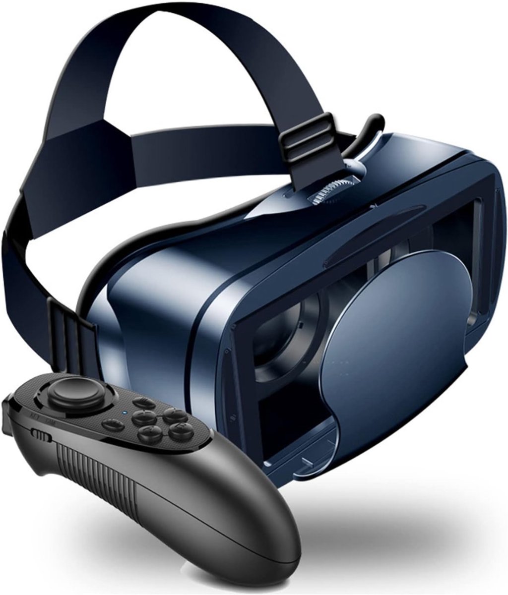 QUOVO® VR Bril met Controllers - VR Bril - VR Games - Blauw - 28cm x 20cm x 12cm