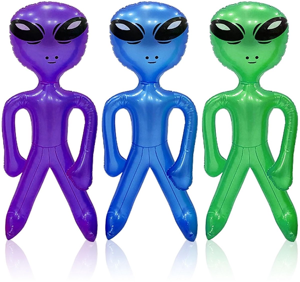 Dailygoods- Opblaasbaar Kostuum Kind - 3 Stuks Alien - PVC Materiaal - Hoogte 45cm - Opvouwbaar - Ideaal voor Halloween - Feestkostuum