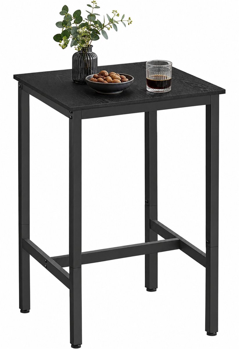 ACAZA Bartafel - Keukentafel - 60 x 60 x 92 cm (L x B x H) - Zwart - Bartafel Keuken - Tafel - Keuken Tafel - Eetkamer - Tafel - Bartafel voor Barkrukken