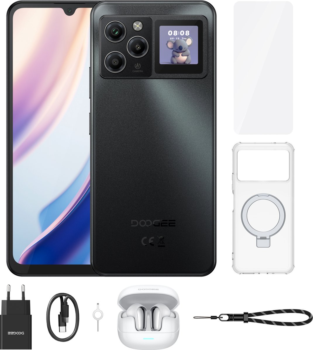 Robuuste smartphone - DOOGEE M30 Pro VIP - Telefoon 2026 - 6,88" 120Hz - 64GB RAM - 256GB ROM - 8000 mAh - Android 16 - IP68 waterdicht - 135dB spreker - GPS,NFC,OTG,FM - Zwart