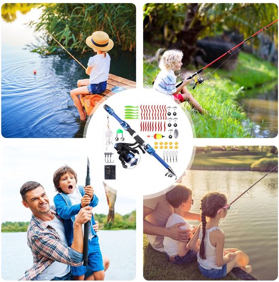 Dailygoods- Hengelset voor Kinderen - Telescopische Hengel 1,8 m - Vismolen - Hengelaccessoires - Hoogwaardige Materialen - Lichtgewicht en Flexibel - Kindervishengel van Dailygoods — afbeelding 4