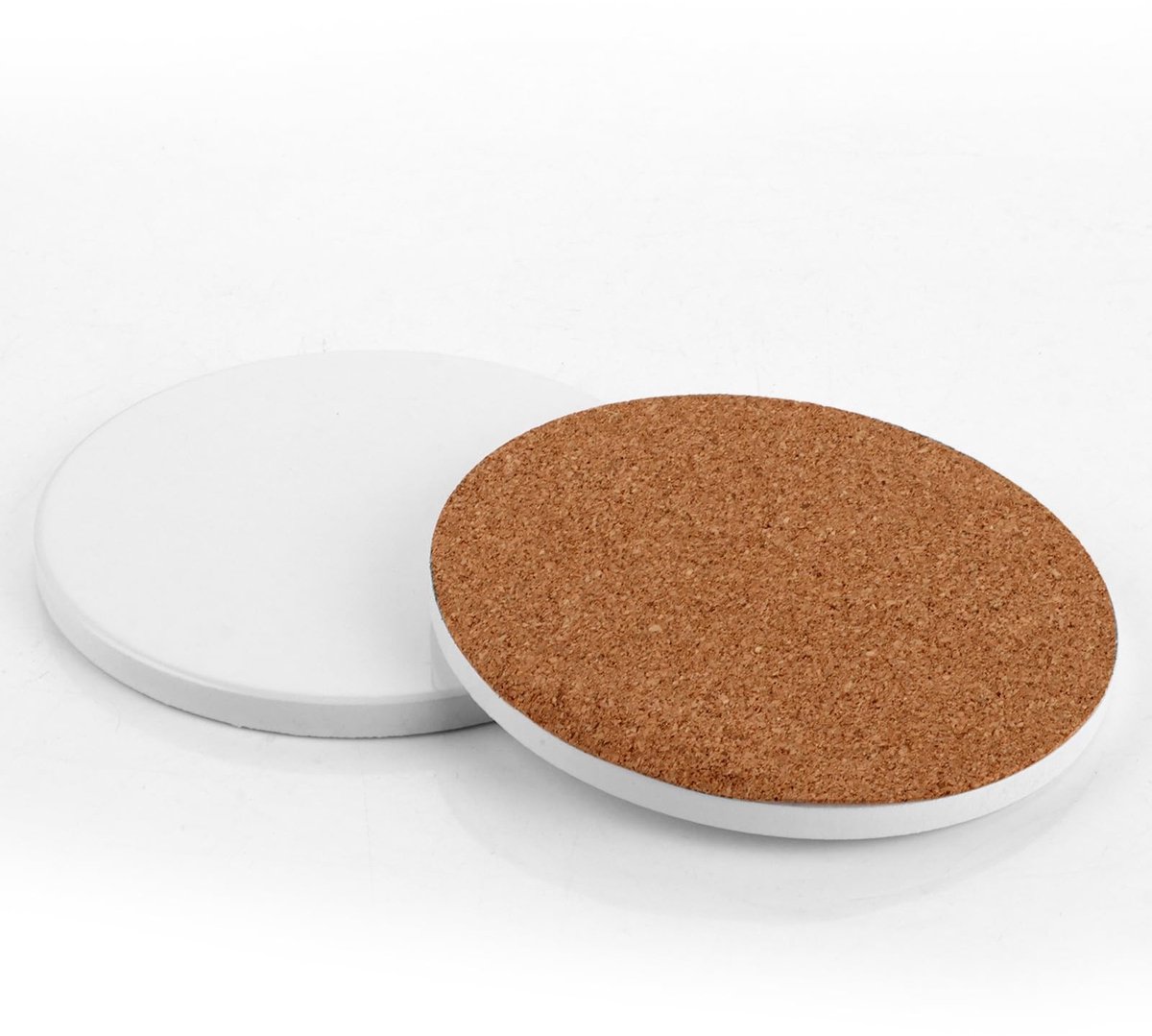Dailygoods- Onderzetters 20 stuks - Ronde Keramische/kurk - 10,3 cm - Onderzetters voor Glazen/Kopjes - Duurzaam - Glad, Mat Oppervlak - Onderzetter