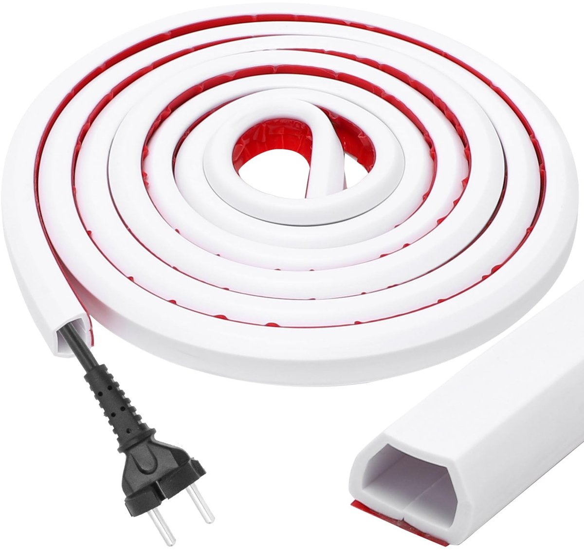 Dailygoods- Kabelgoot Zelfklevend 2M - Kabelgoot Wit - Kabelgoot PVC - Flexibele Kabelafdekking - Ruimtebesparend - Schilderbaar Design - Kabelkanaal