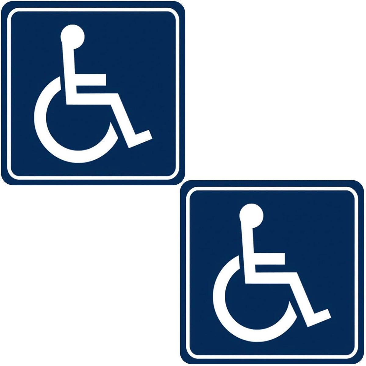 Dailygoods- Autostickers Gehandicapten - 2 Stuks - PVC Zelfklevend - Blauw - 15x15cm - Eenvoudig Aan Te Brengen - Rolstoelstickers