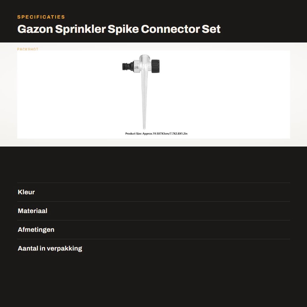 Dailygoods- Gazon Sprinkler - 5 Stuks - Metalen Connector - Watering Sprinkler - Gras Irrigatie - Binnendraad/Externe Draad - Tuinsproeier