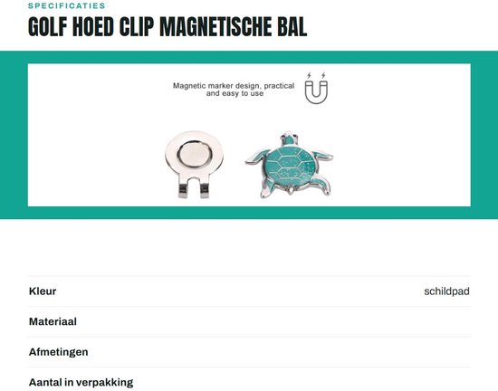 Dailygoods- Golfbalmarker Magnetisch Ontwerp - Golf Hoed Clip - Roestvrij Staal - Schattige Dierenafbeeldingen - Lichtgewicht - Duurzaam Materiaal - Golfaccessoire van Dailygoods — afbeelding 3