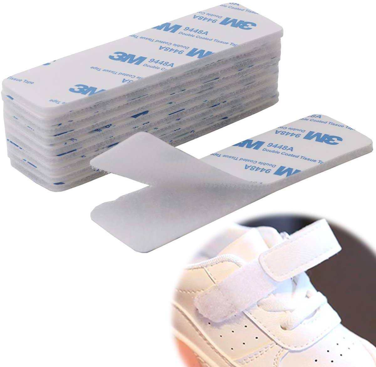 Dailygoods- Klittenband Zelfklevend Extra Sterk - 10-delige Set - Hakenpads/Wollpads - 3 x 10 cm - Herbruikbaar - Sterke Hechting - Haak-en-lusband