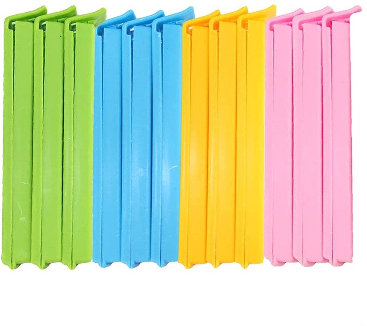 Dailygoods- Afdichtingsclips 12 Stuks - Sluitclips - Herbruikbaar - Waterdicht - Hoogwaardig Kunststof - Veilig voor Koelkast