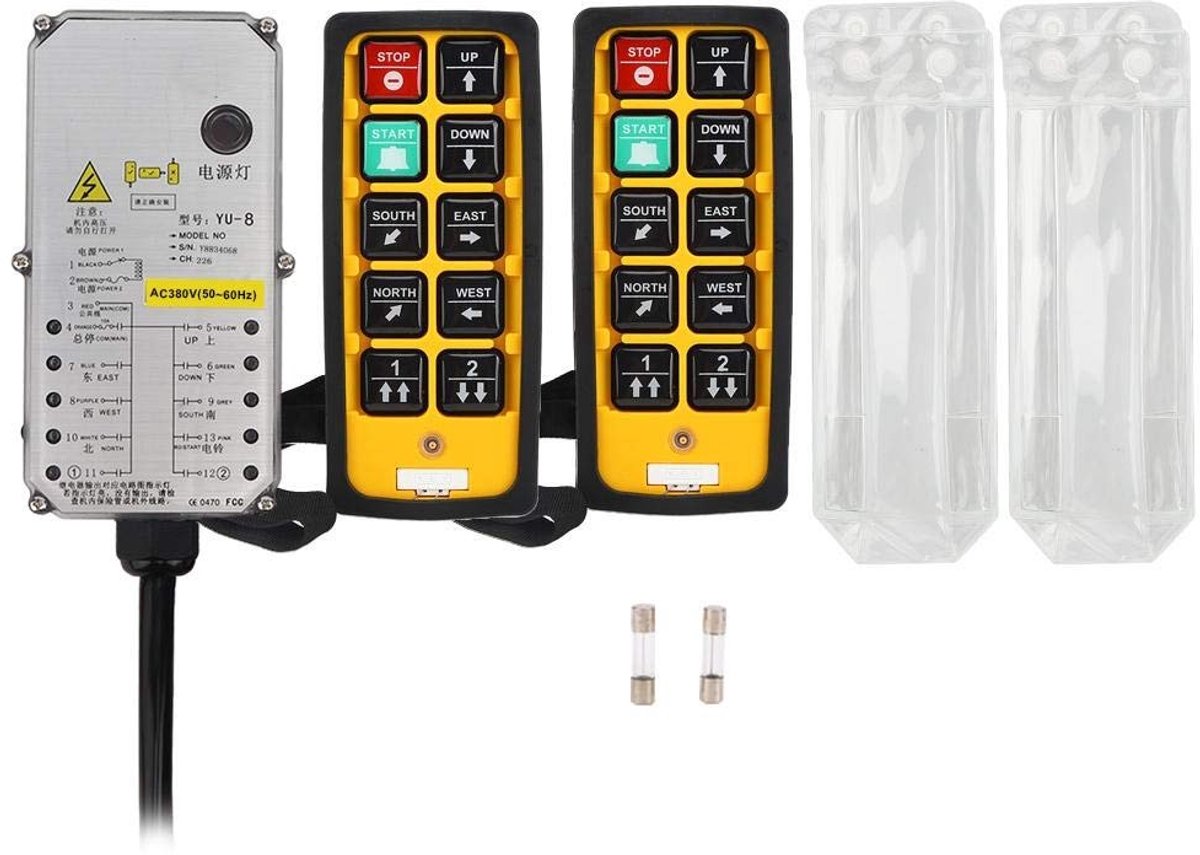 Dailygoods- Kraanafstandsbediening Waterdicht - Dubbele Handgreep - Valbestendig - Zuur- en Oliebestendig - RF-punt 800 MHz - Voor CNC/Liftmachines - Hijscontroller