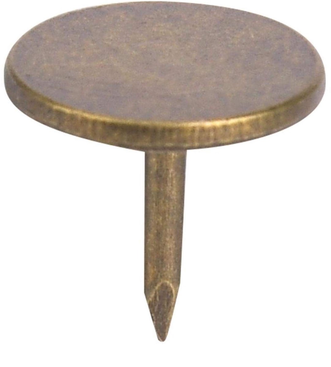 Dailygoods- Wandtapijtnagels 100 stuks - Antieke Meubelspijkers - Platte Kop - Bronskleurige Cyaan - Duurzaam Ijzer - Afmetingen 11 x 11 mm