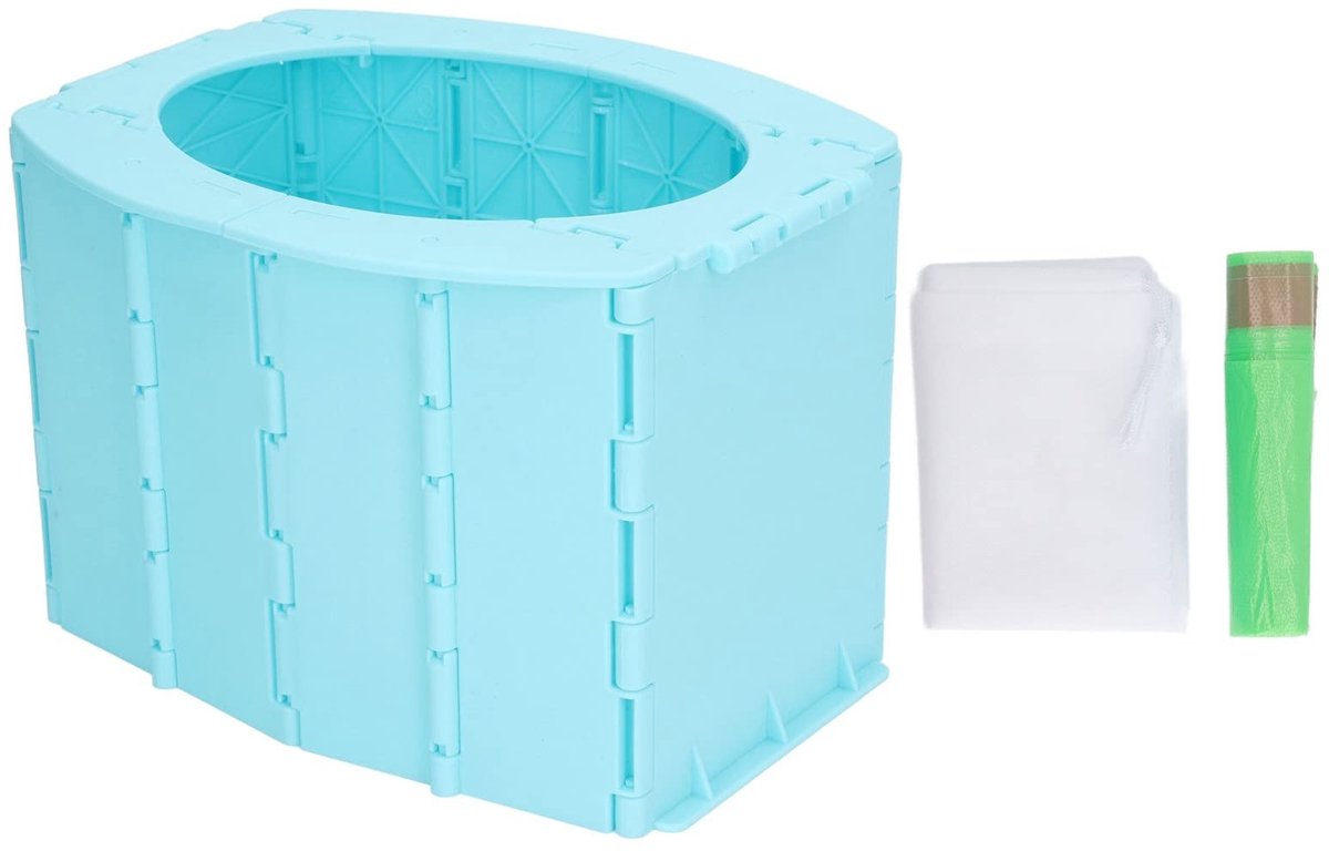 Dailygoods- Kinderpotje Draagbaar - Opvouwbaar Reis Potje - Stabiele Toiletbril - Vuilniszakken Inclusief - Gemakkelijk Schoon Te Maken - Ruimtebesparend - Reispotje