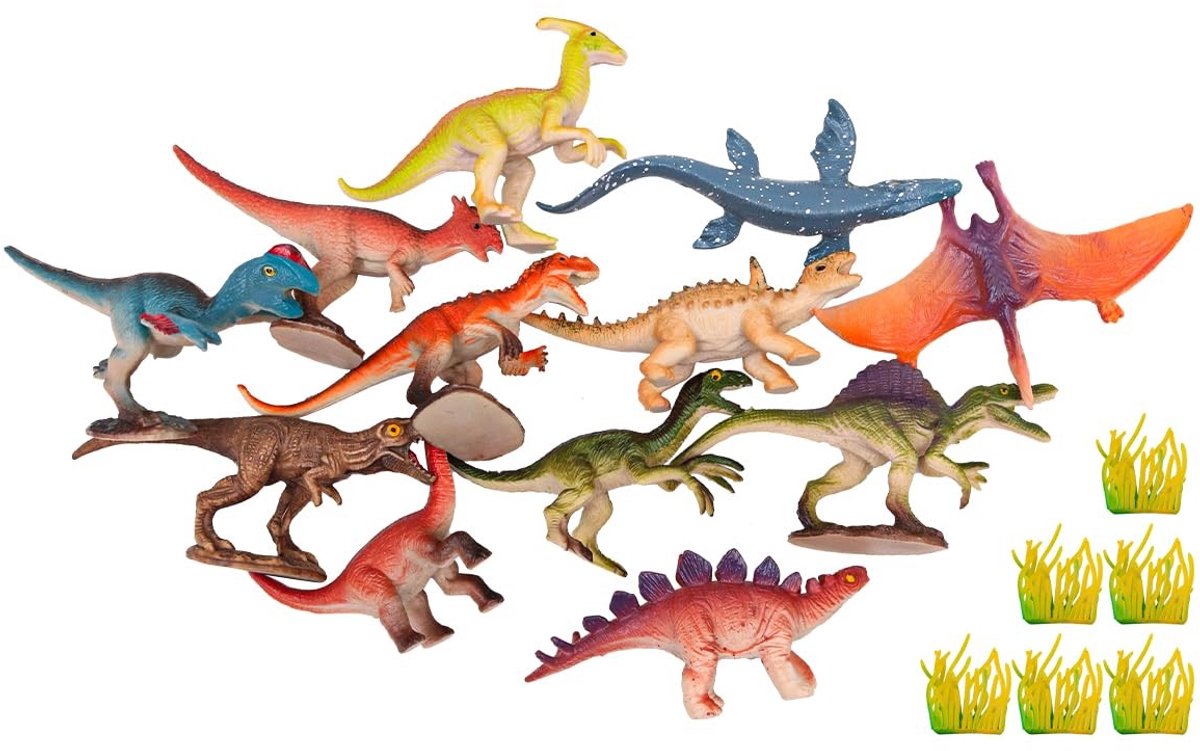 Dailygoods- Dinosaurus Figuur Set van 12 - Realistische Dinosaurus Figuren - Educatief Speelgoed - Veilig ABS Materiaal - Duurzaam en Sterk - Uitbreiding van Woordenschat