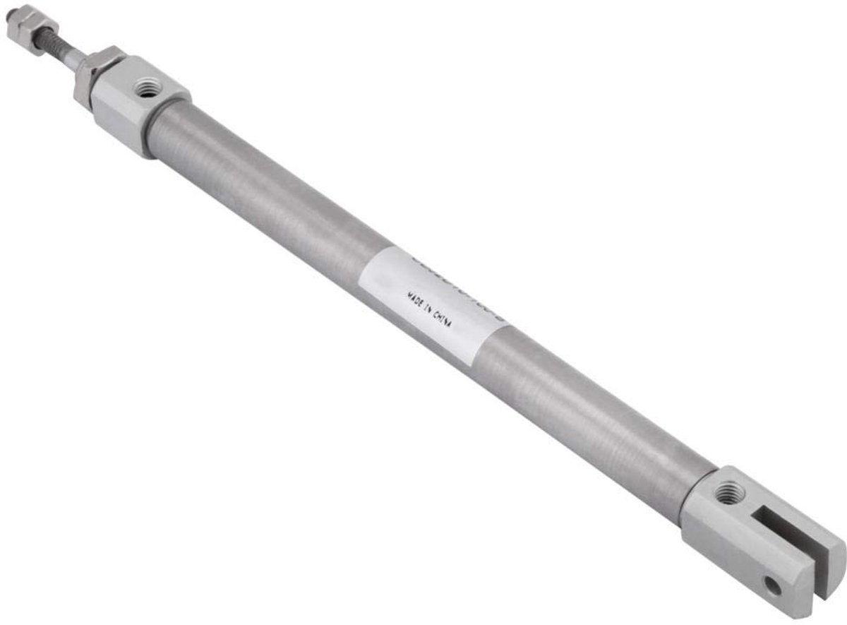 Dailygoods- Pneumatische Cilinder Dubbelwerkend - Mini Cilinder - 10mm Boring - 100mm Slag - Roestvrij Staal - Corrosiebestendig - Luchtcilinder