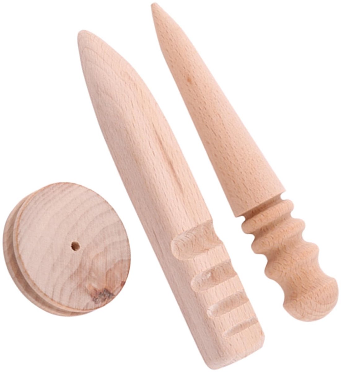 Dailygoods- Polijstgereedschap Houten - Set van 3 - Handgereedschap - Leerbewerking - Schuren - Polijsten - Duurzaam materiaal - Leerbewerkingsgereedschap