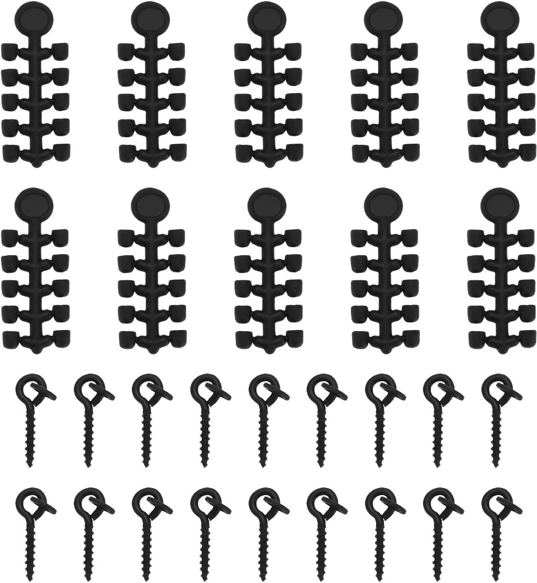 Dailygoods- Aas Schroeven 40 Stks - Haak Stops 100 Stks - Rubber Oorbel Stopper - Vis Accessoires - Compact en Handig - Veilig Aasbevestiging - Visaccessoires