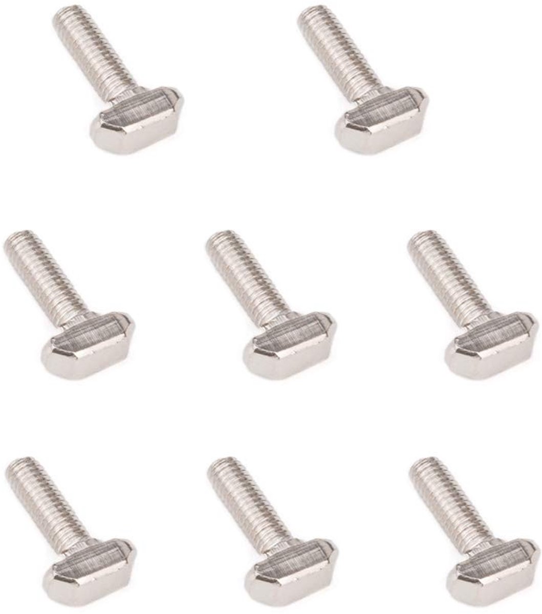 Dailygoods- T-bout 20 Stuks - M6x20mm Koolstofstaal - Vernikkeld - Hamerkopbout - Voor 30 Serie Aluminium Profiel - Sterk en Duurzaam - Schroef
