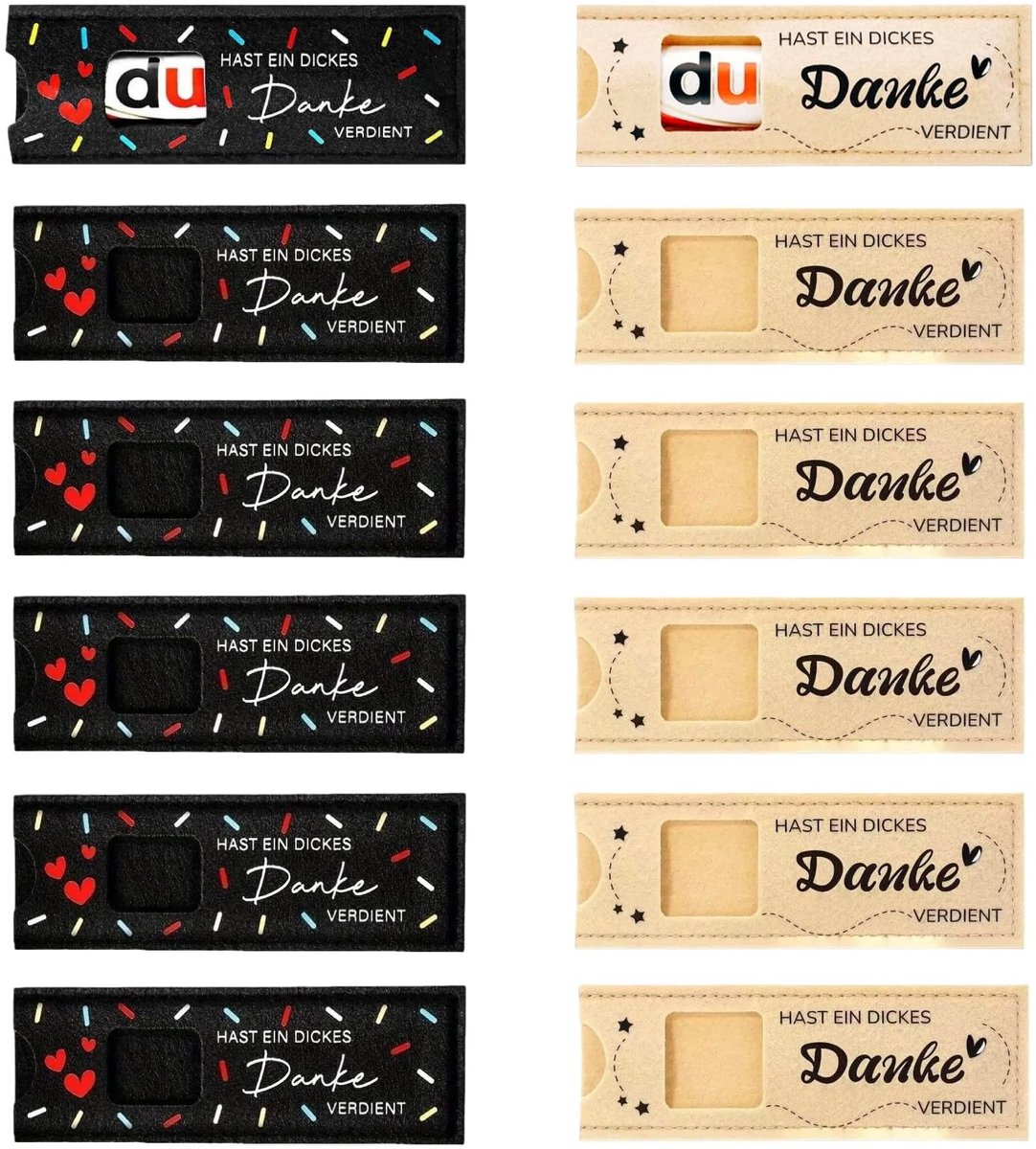 Dailygoods- Vilten Hoes 12 Stuks - Bedankje - Chocolade - Geschenken - Teamcadeau - Handgemaakt - Cadeauhoes