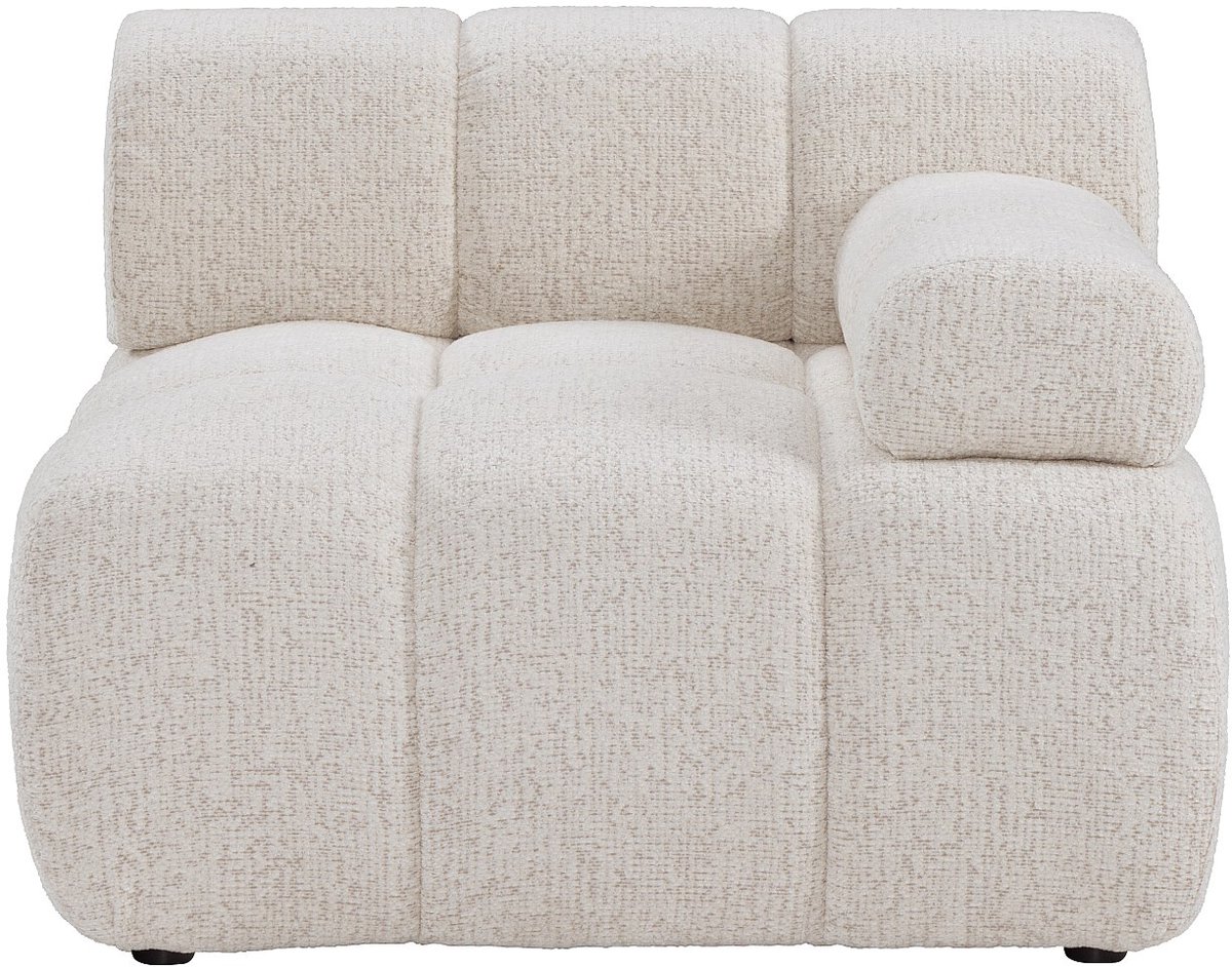 Vente-unique Hoekfauteuil rechts in beige gemêleerde stof FACIVIL